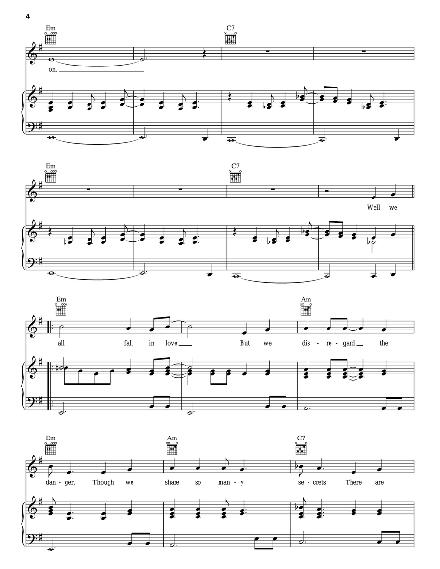 The Stranger Piano, Vocal, Guitar scores gallery preview page 4