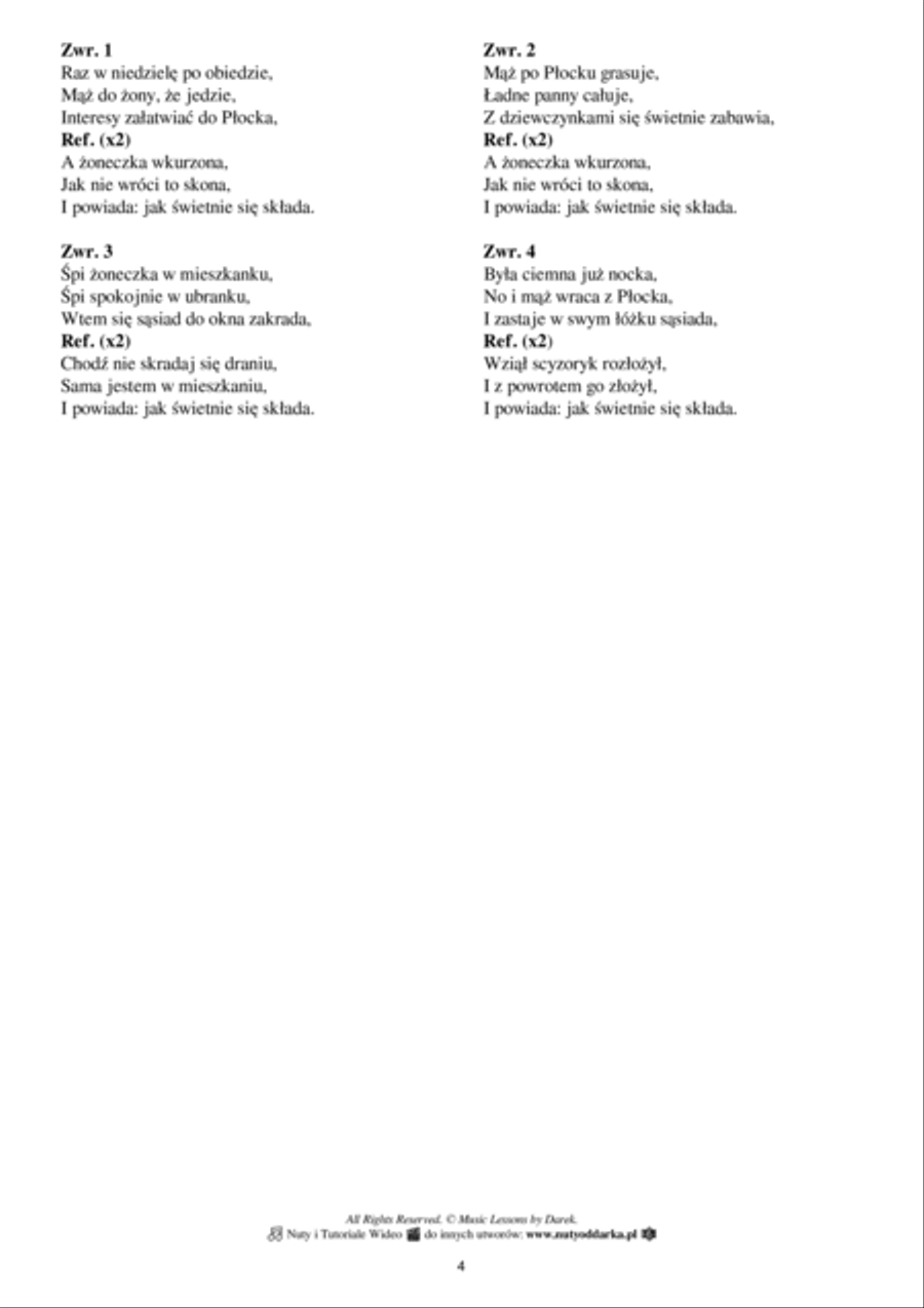 Polish Sheet Music Collection - 60 Songs from Various Categories [Lead Sheet] Piano scores gallery preview page 4