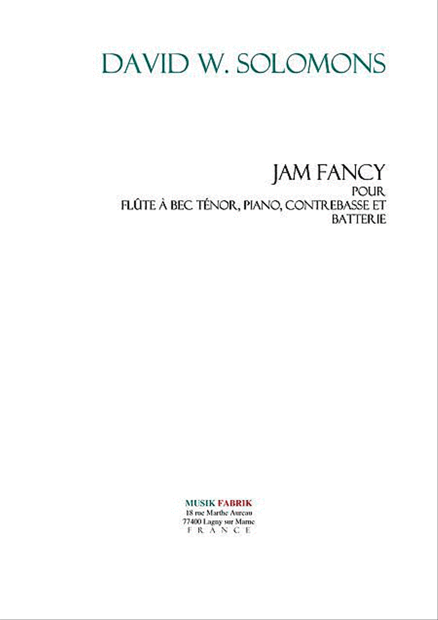 Jam Fancy by David Warin Solomons Piano - Sheet Music