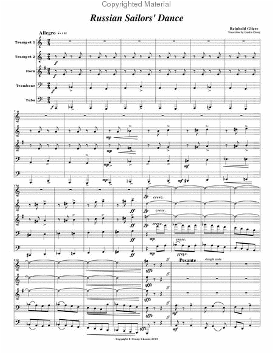 Russian Sailors’ Dance Quintet for Brass Quintet Brass Quintet scores gallery preview page 2