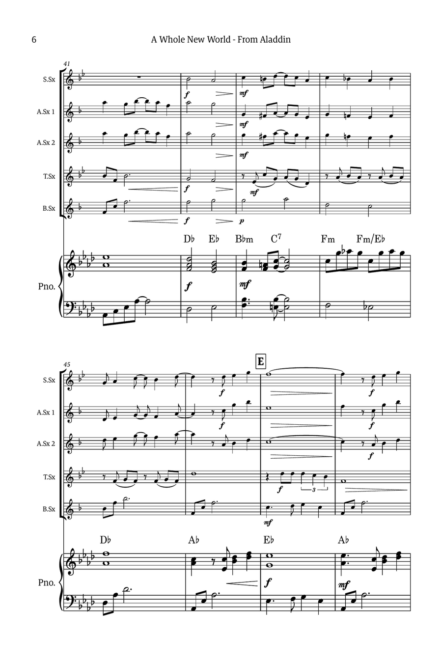 A Whole New World Small Ensemble scores gallery preview page 6