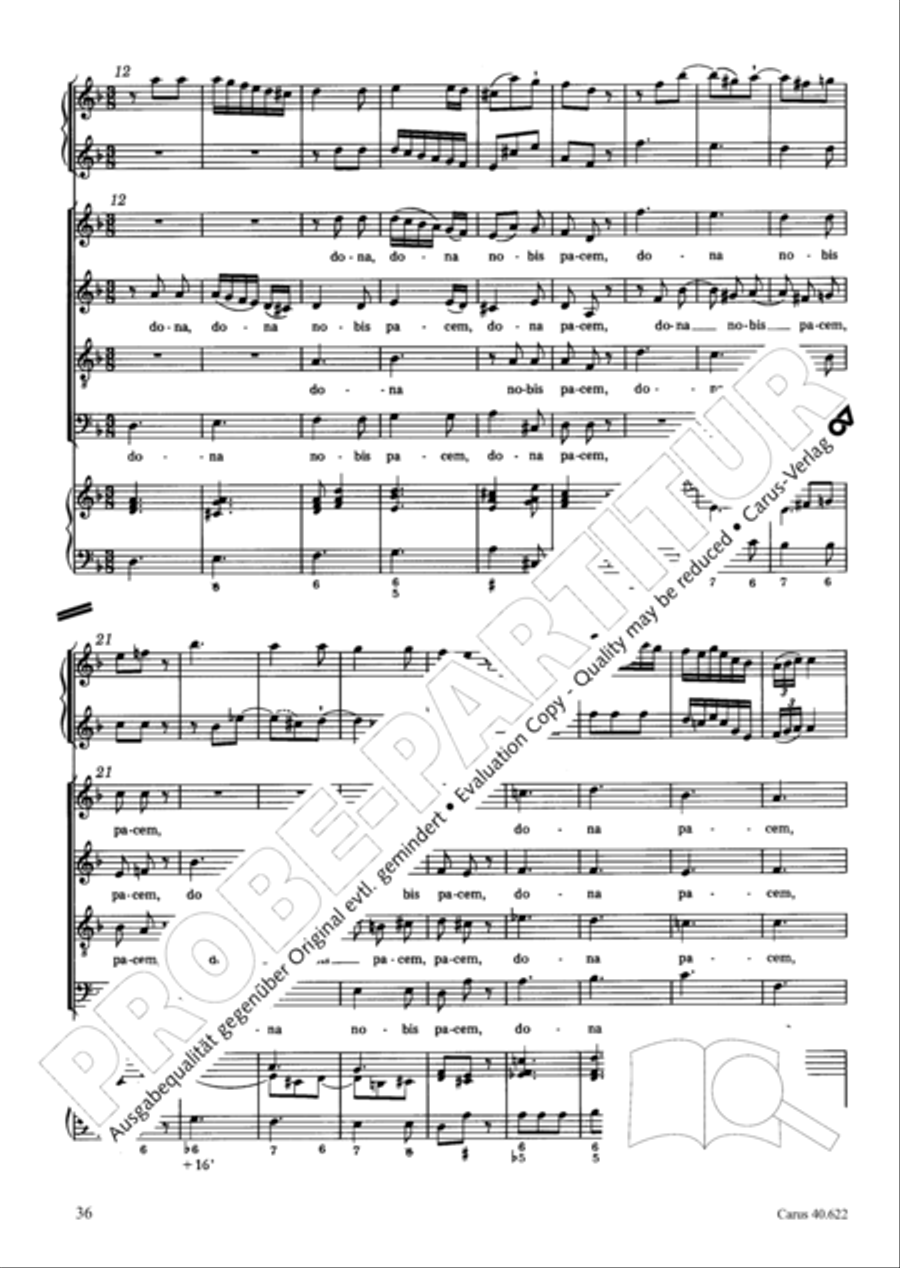Missa brevis in D minor 4-Part scores gallery preview page 37