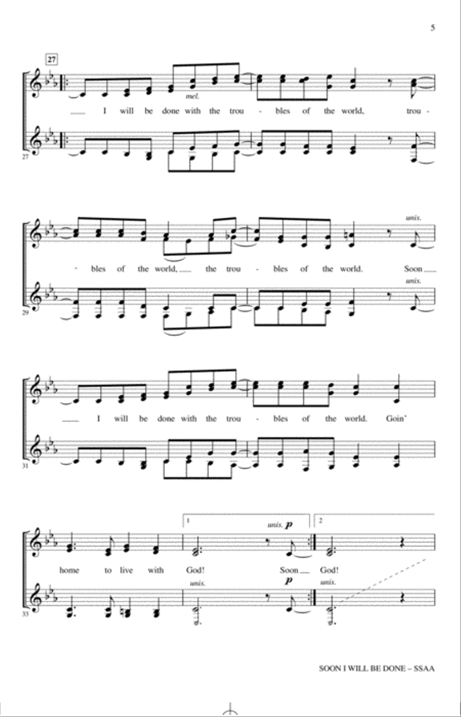 Soon I Will Be Done SSA scores gallery preview page 4