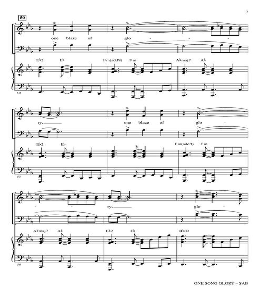 One Song Glory (from Rent) 3-Part scores gallery preview page 5