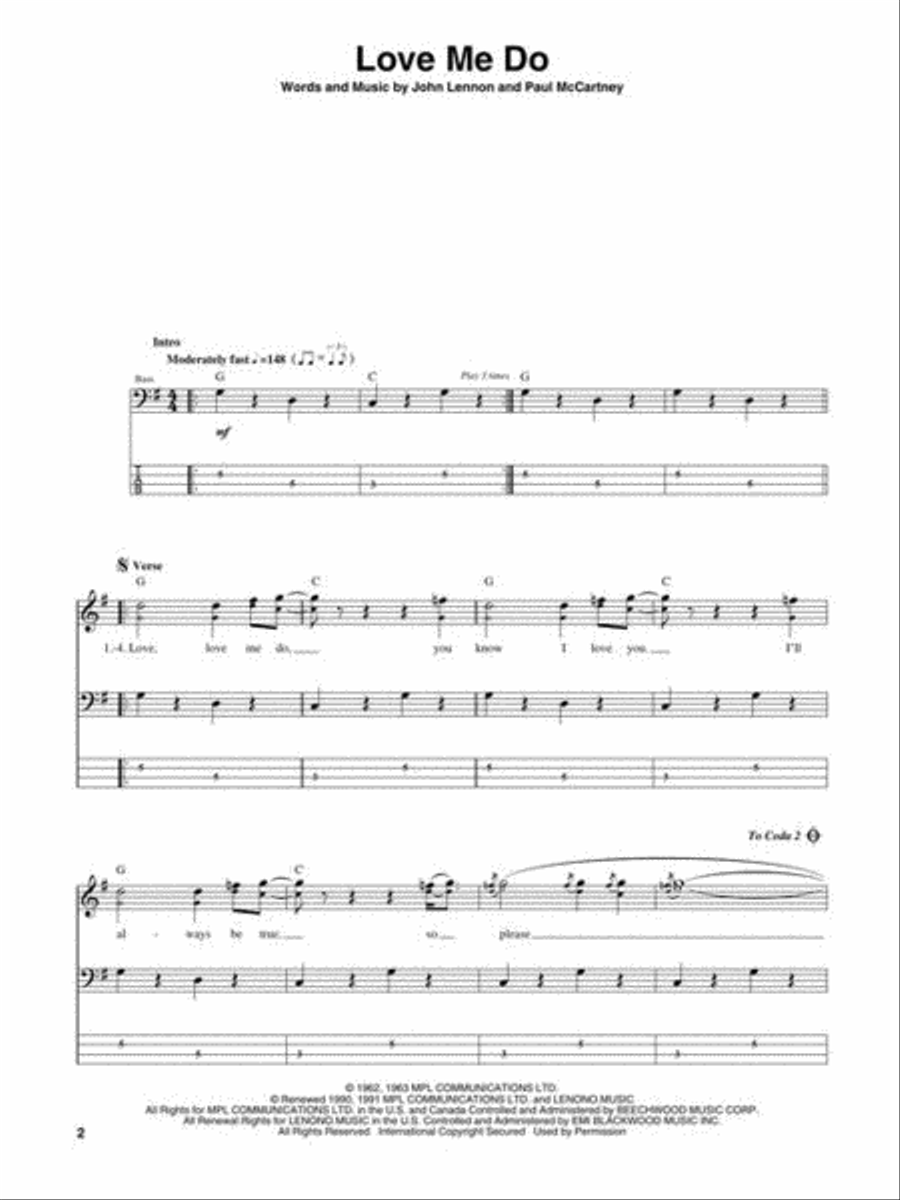 The Beatles/1962-1966 Bass Guitar Tablature scores gallery preview page 4