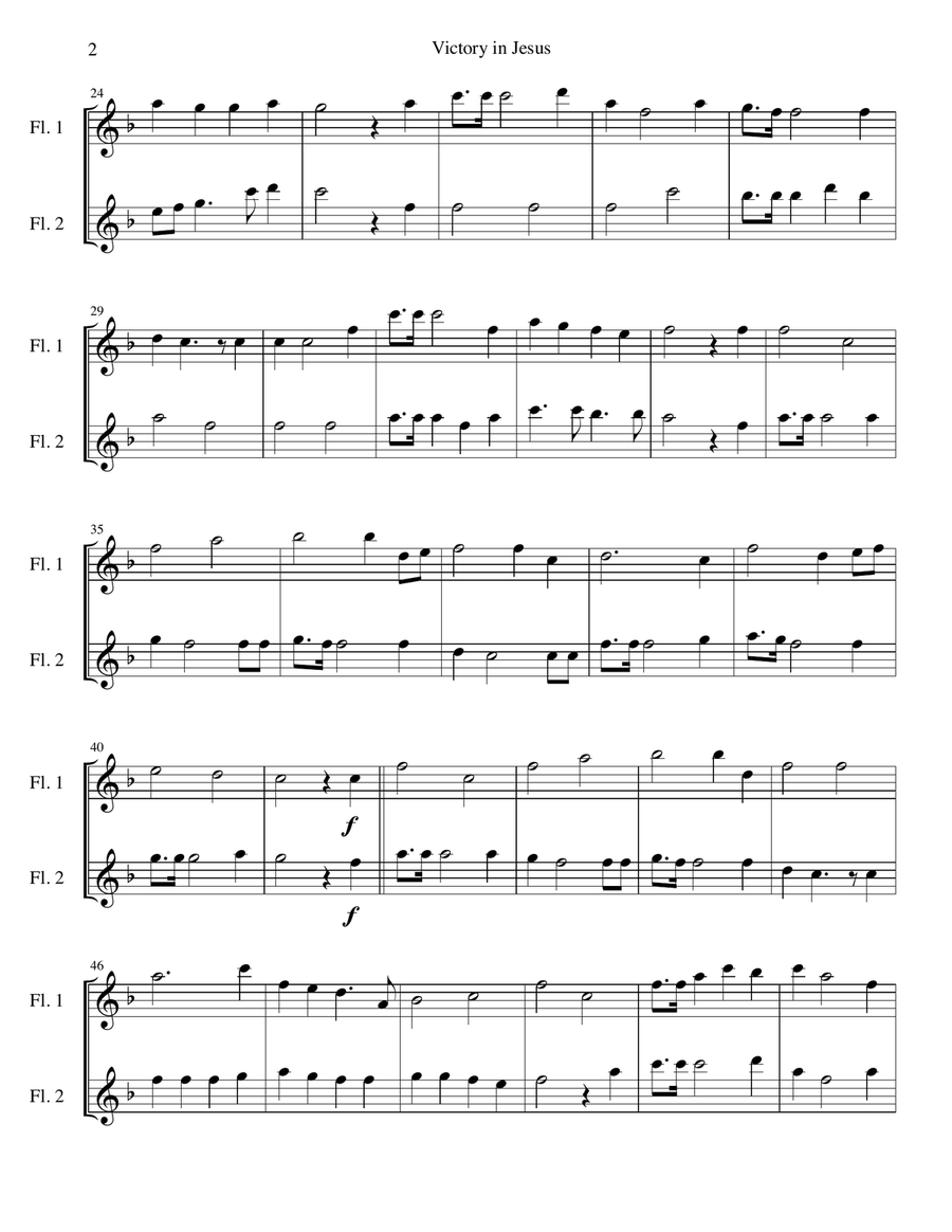 6 Hymns arranged for 2 flutes Flute Duet scores gallery preview page 2