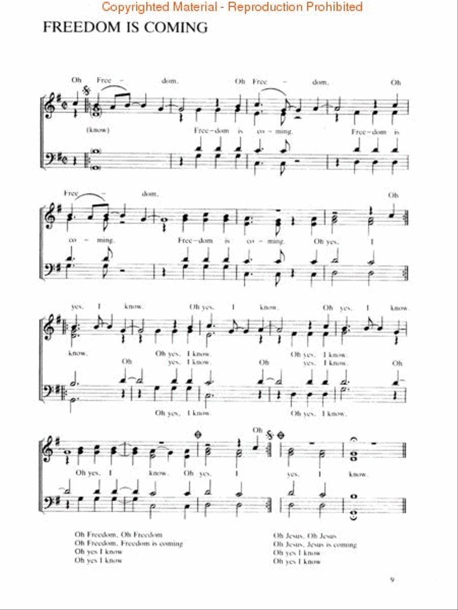 Freedom Is Coming (Bk & CD) 4-Part scores gallery preview page 2