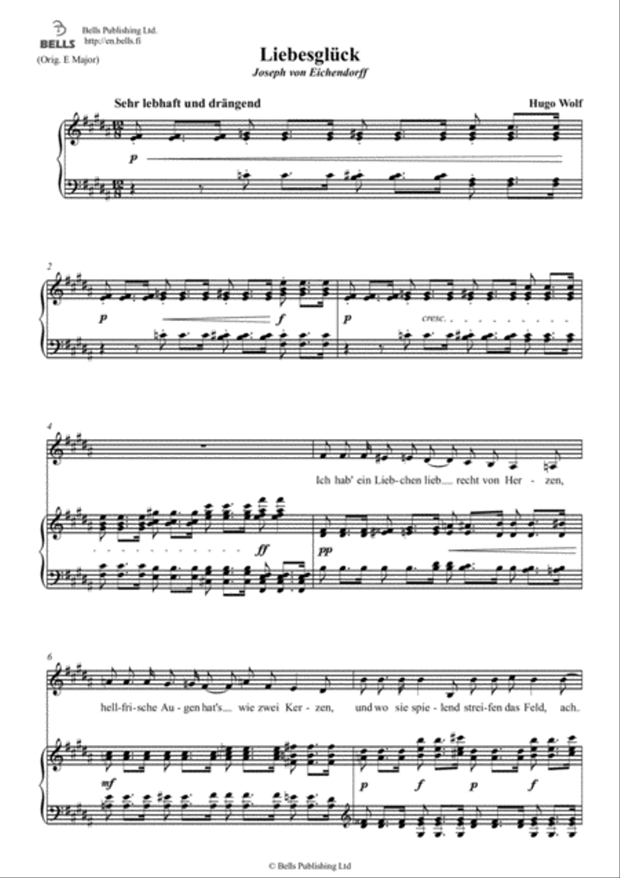 Liebesgluck (B Major) Voice Solo scores gallery preview page 1