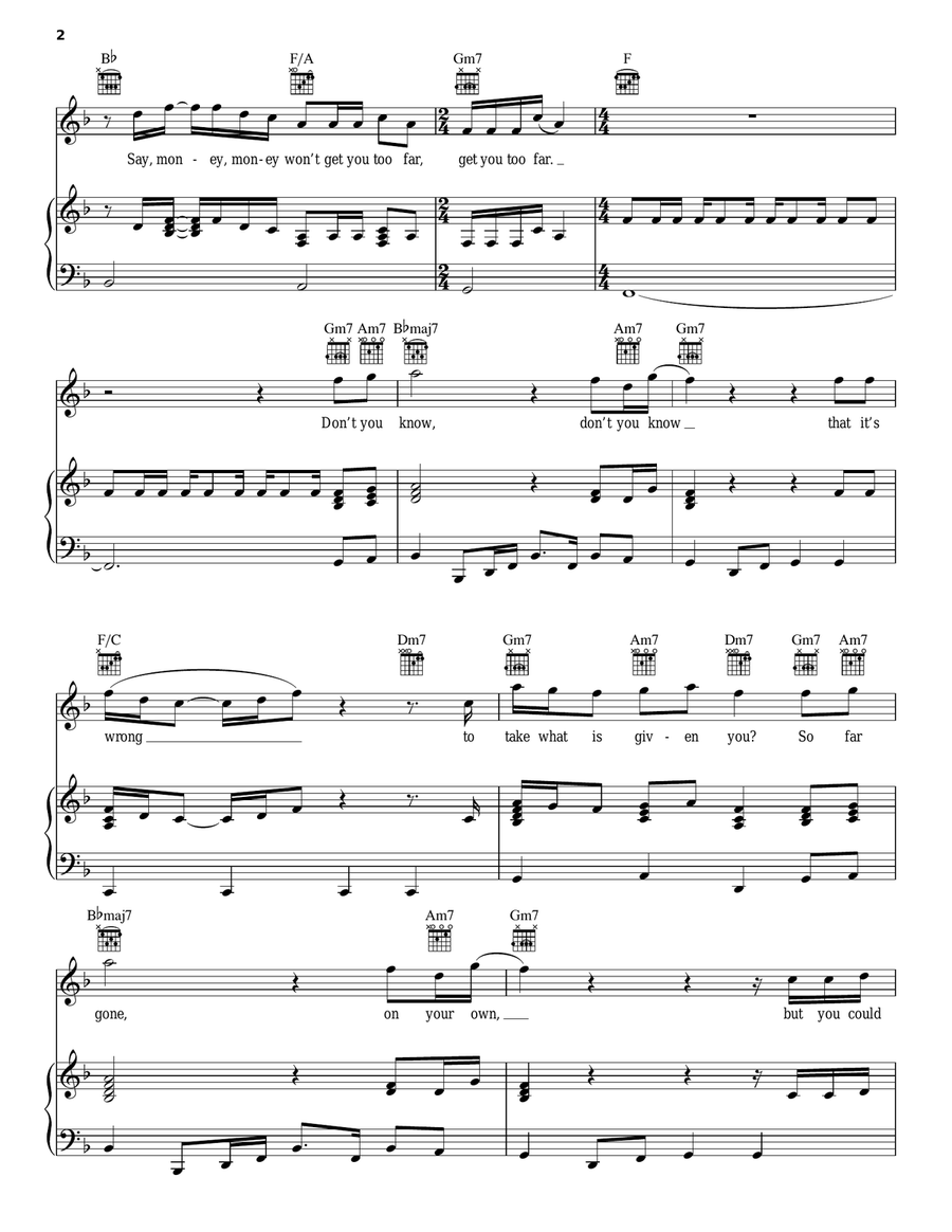 Rich Girl Piano, Vocal, Guitar scores gallery preview page 2