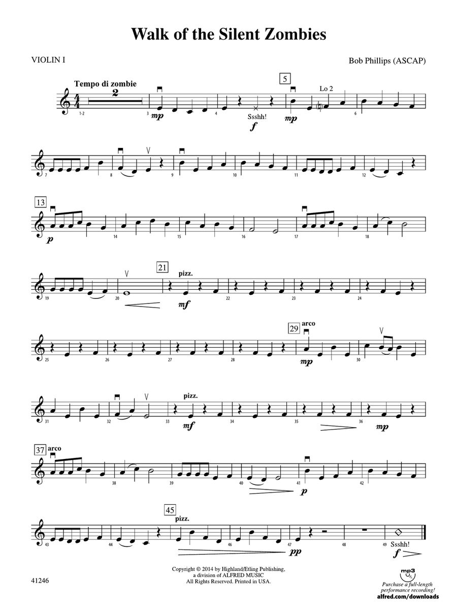 Walk of the Silent Zombies: 1st Violin