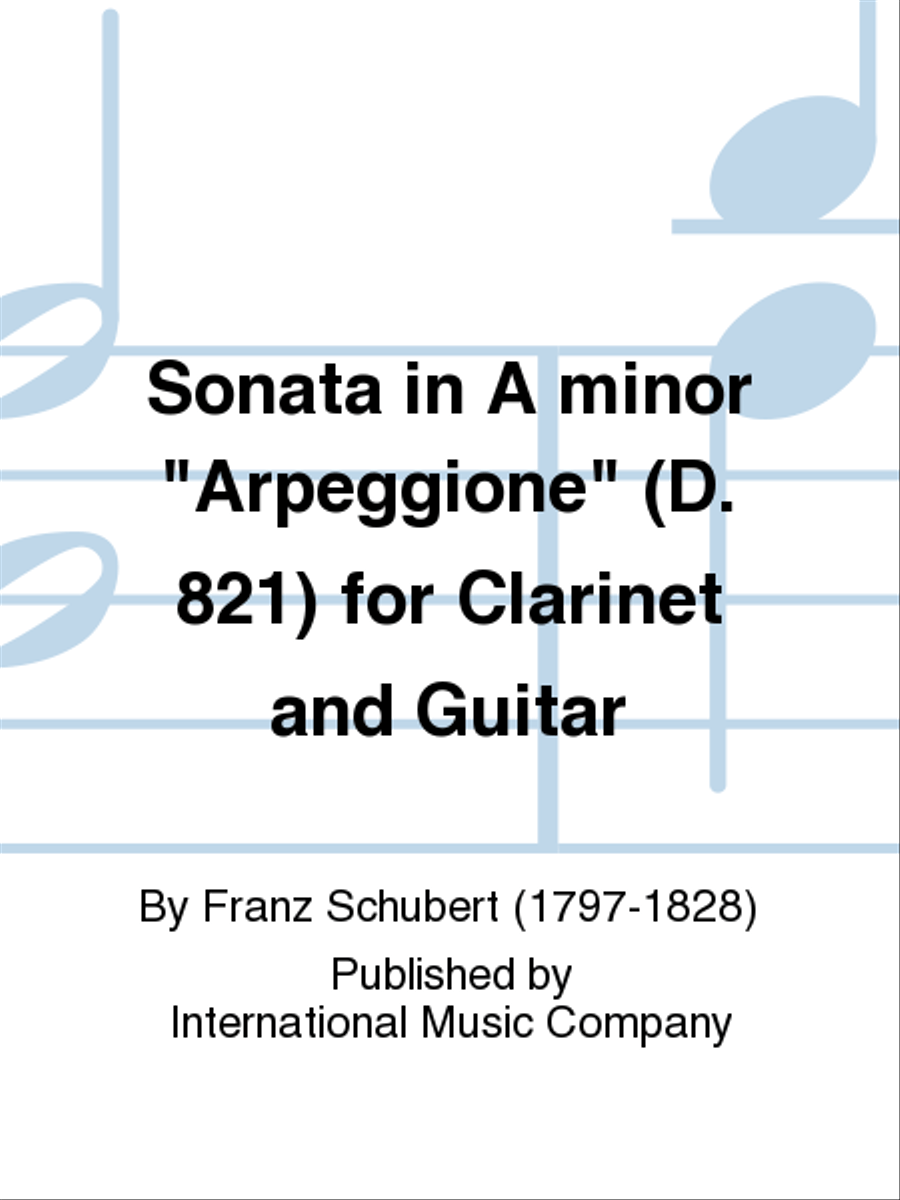 Sonata In A Minor, D. 821 (Arpeggione) For Guitar And Clarinet Clarinet scores gallery preview page 1