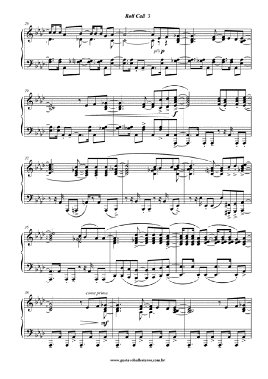 Prelúdio à Brasileira 4 - Roll Call Piano Solo scores gallery preview page 3