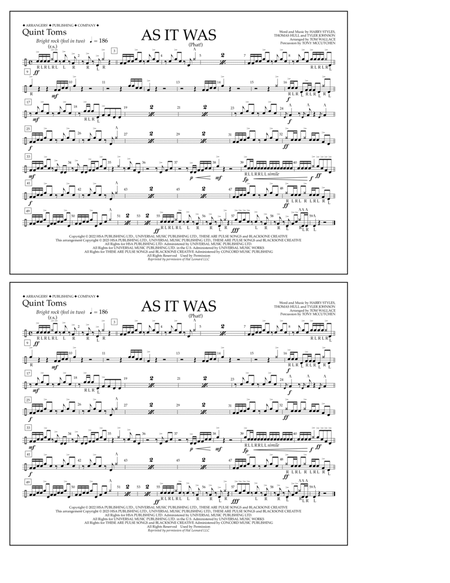 As It Was (arr. Tom Wallace) - Quint-Toms