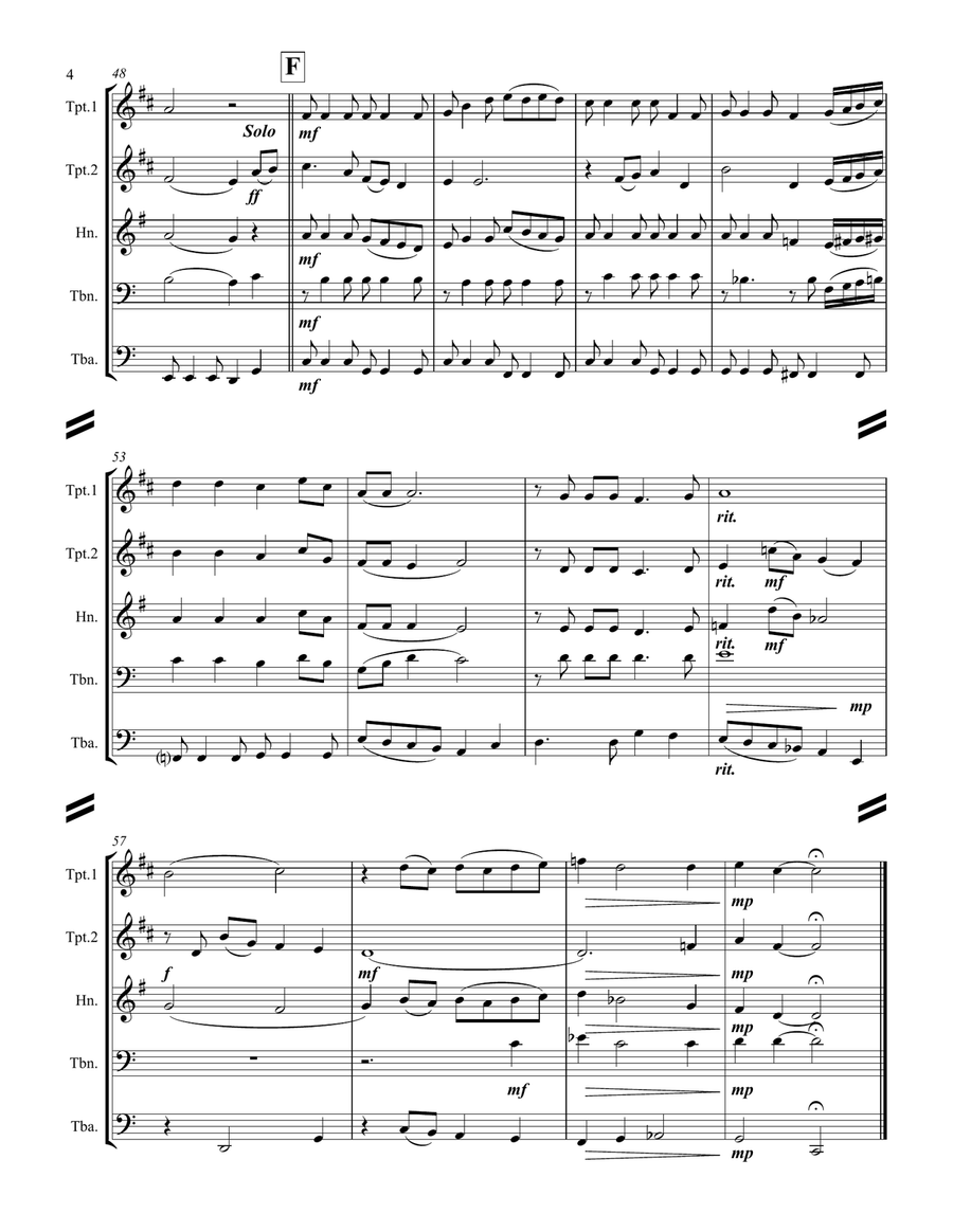 Merry Christmas, Darling Brass Ensemble scores gallery preview page 5