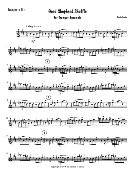 Good Shepherd Shuffle for Trumpet Ensemble by Eddie Lewis image number null