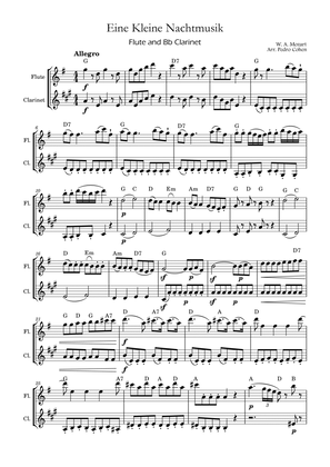 Eine Kleine Nachtmusik - flute and Bb clarinet version w/ chords
