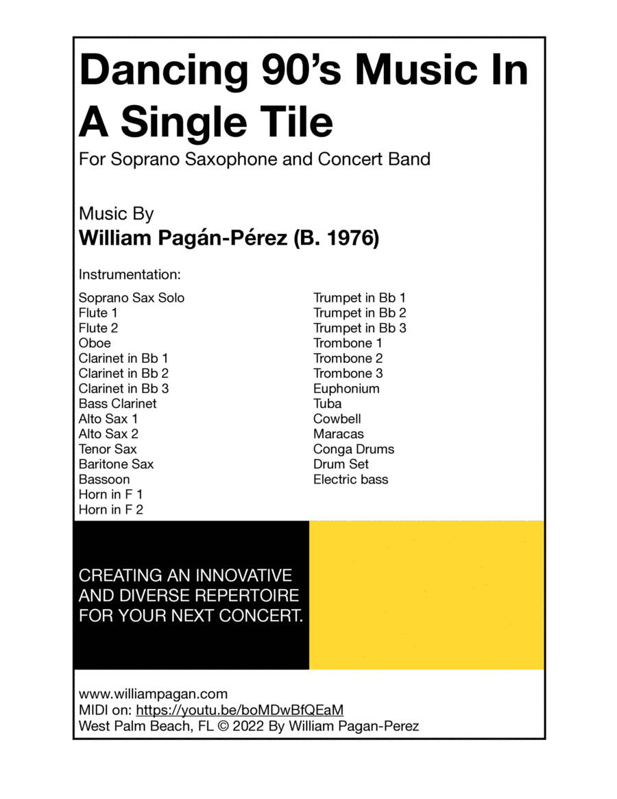 Dancing 90’s Music In A Single Tile Concert Band scores gallery preview page 1
