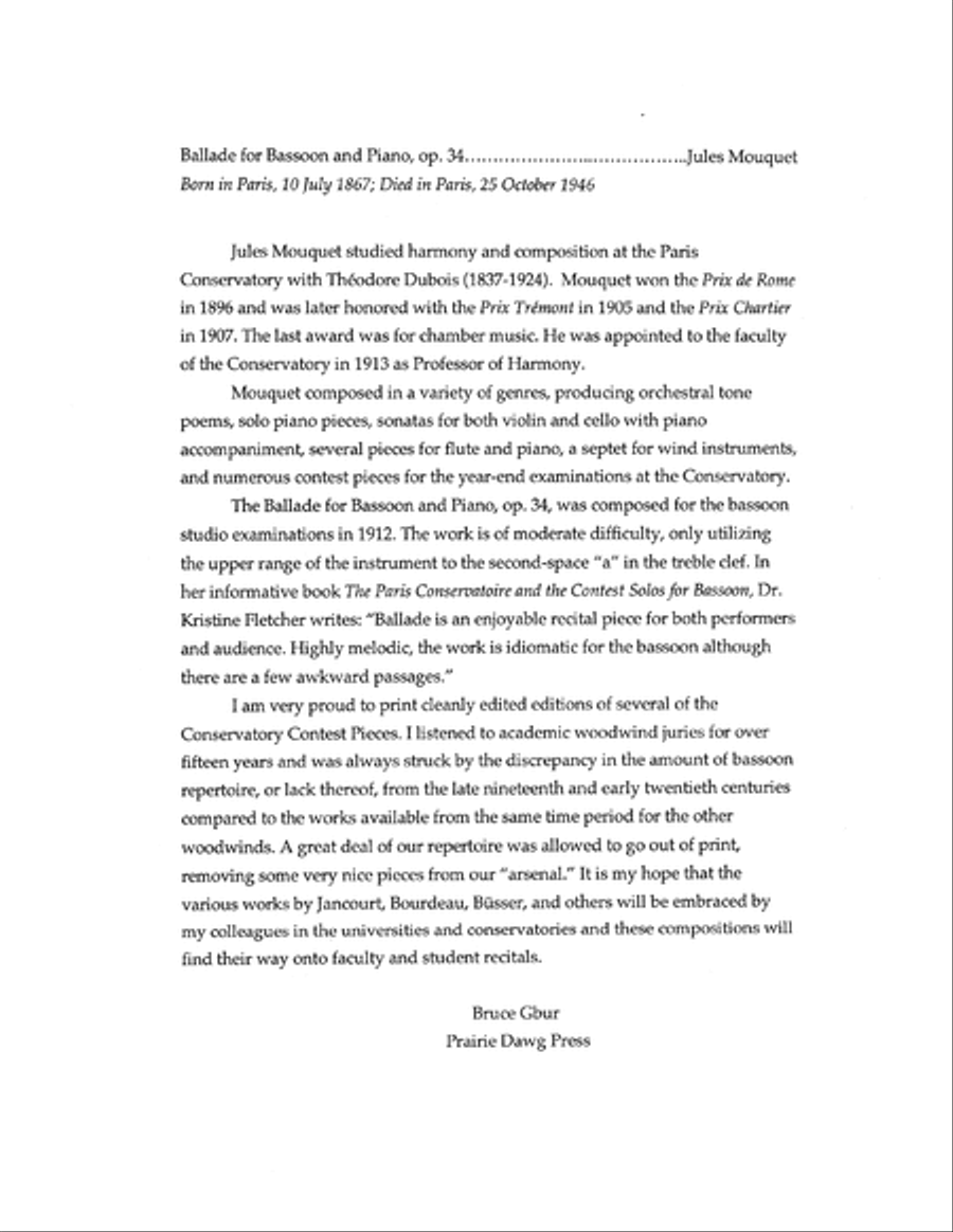 Ballade for Bassoon, op. 34 Bassoon Solo scores gallery preview page 3