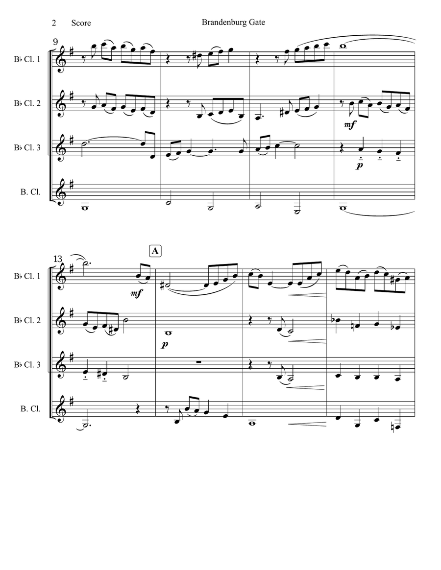 Brandenburg Gate Brandenburg Gate Woodwind Quartet scores gallery preview page 3