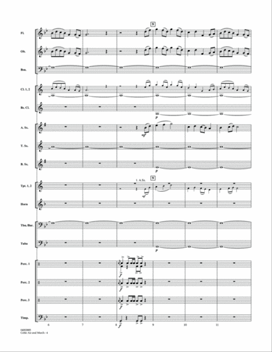 Celtic Air and March (Songs of Irish Rebellion) - Conductor Score (Full Score) Concert Band scores gallery preview page 4