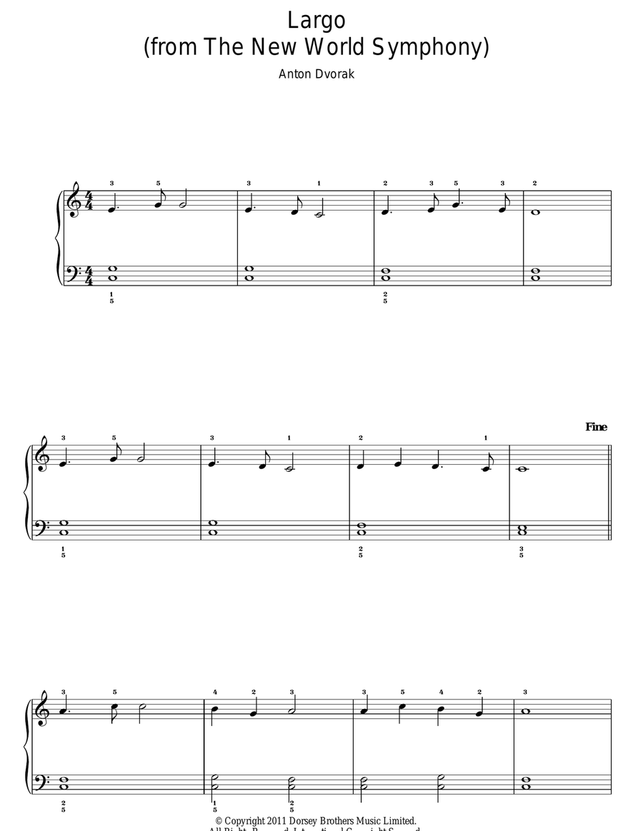 Largo (from The New World) Voice scores gallery preview page 1