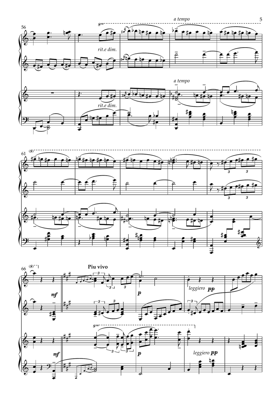 Love's Sorrow (Liebesleid) | Kreisler-Rachmaninoff (piano four hands) Piano Duet scores gallery preview page 6