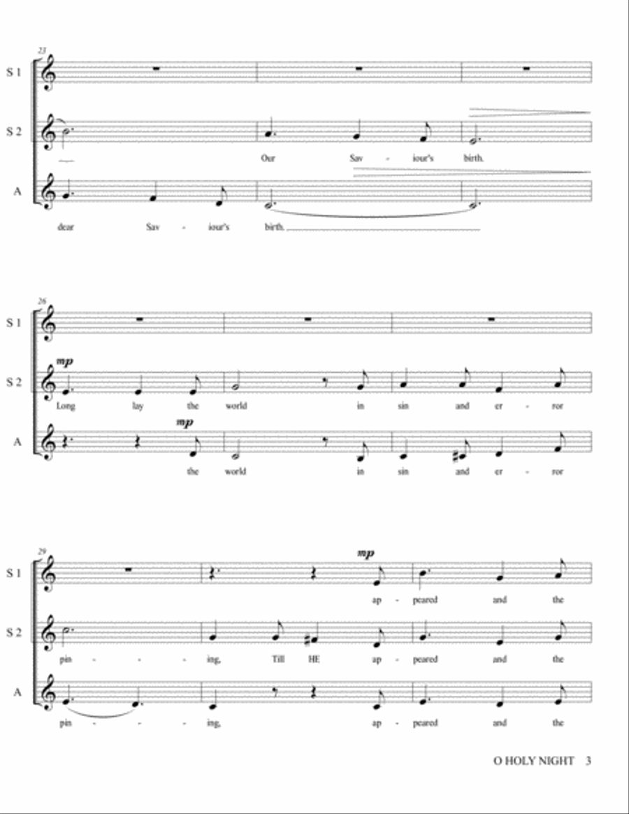 O Holy Night - SSA A Cappella O Holy Night - SSA A Cappella SSA scores gallery preview page 4