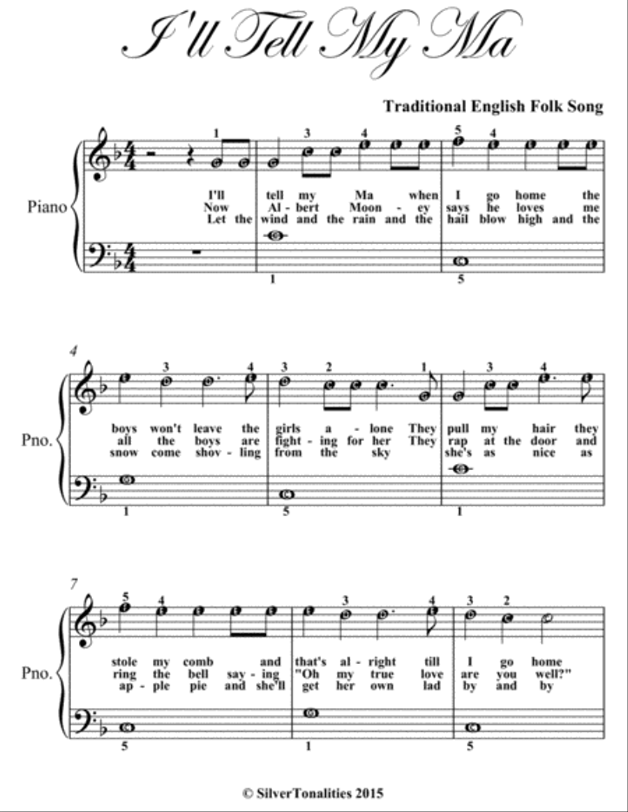 I'll Tell My Ma Easiest Piano Sheet Music Easy Piano scores gallery preview page 2