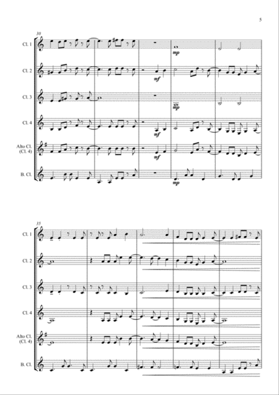 Mas Que Nada Clarinet Quintet scores gallery preview page 5