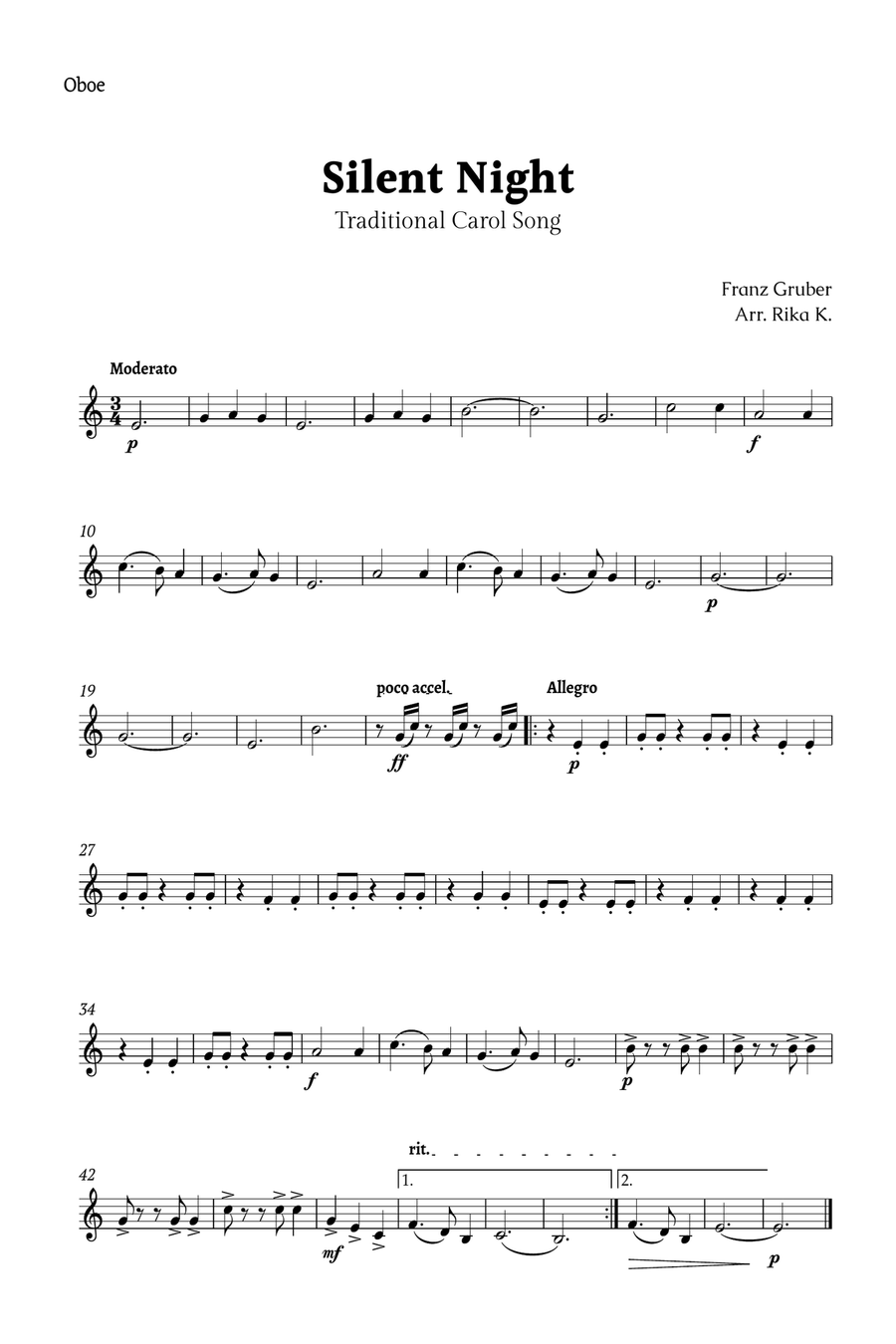 Silent Night for Woodwind Quartet Woodwind Quartet scores gallery preview page 4