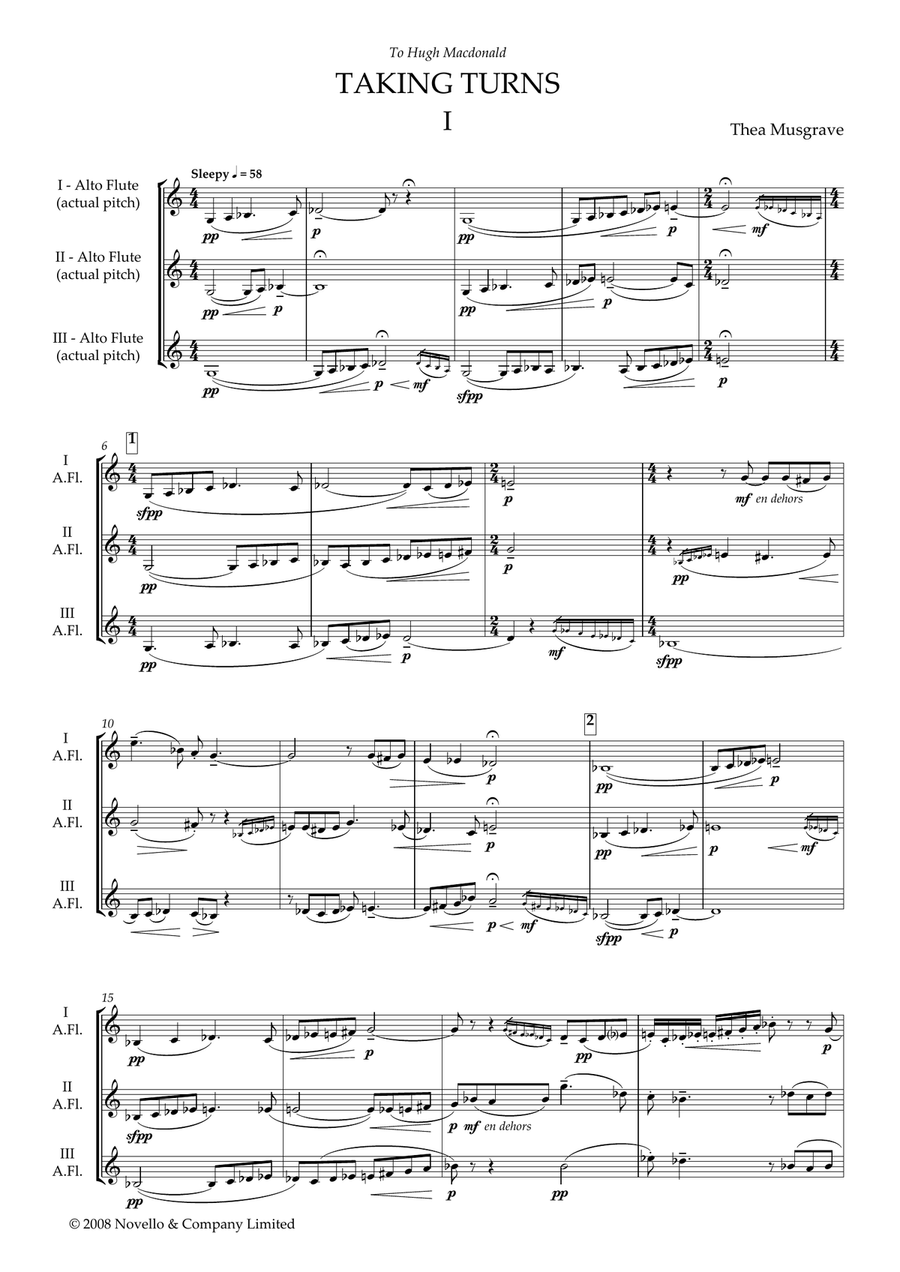 Taking Turns for Flute Trio (full score) Flute Trio scores gallery preview page 1