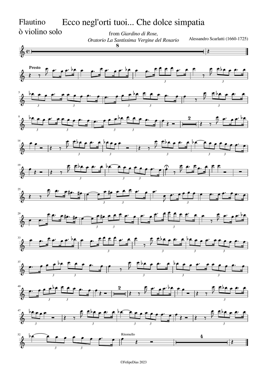 Ecco negl'orti tuoi... Che dolce simpatia Small Ensemble scores gallery preview page 5
