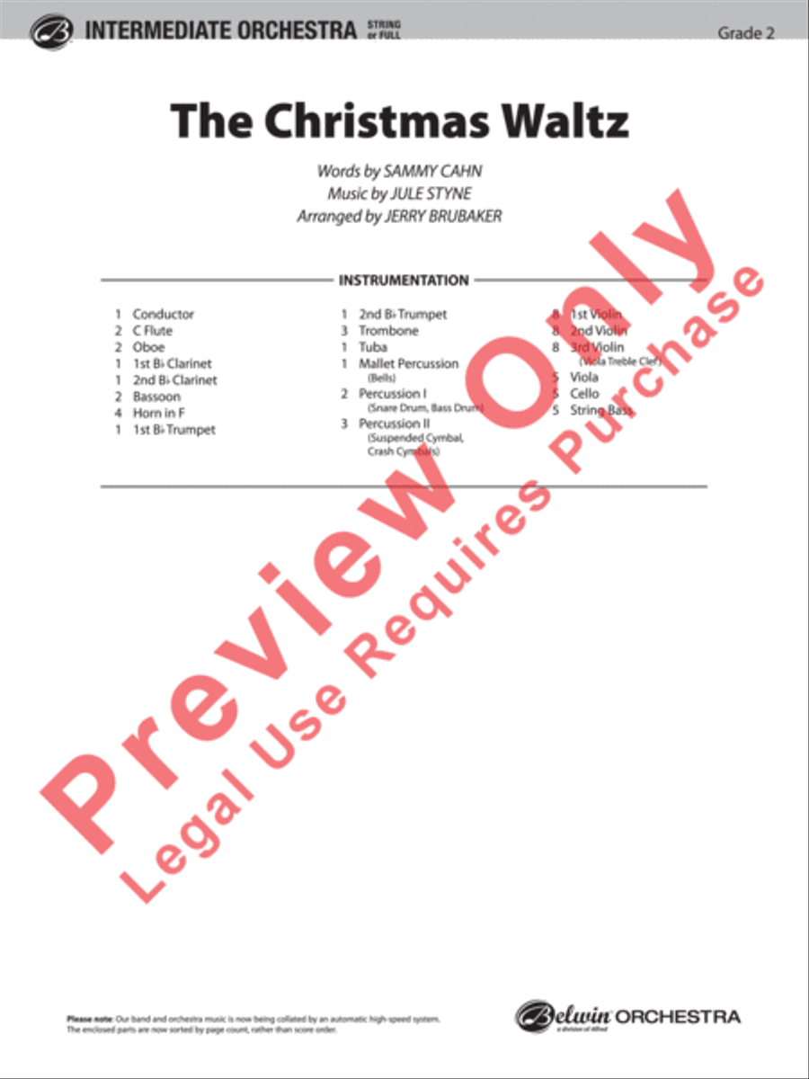 The Christmas Waltz The Christmas Waltz Full Orchestra scores gallery preview page 2
