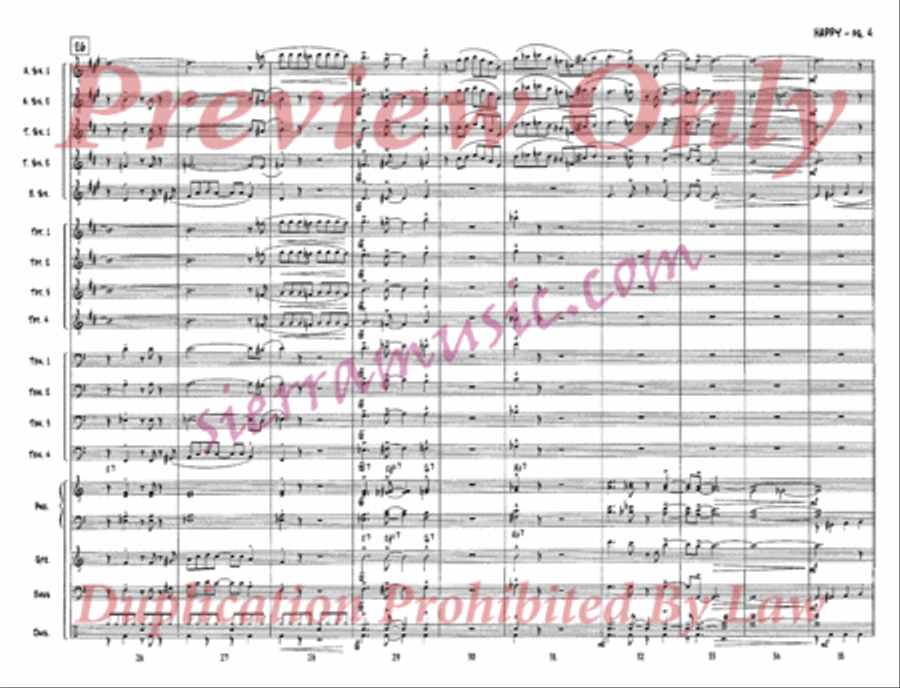 Happy (from One Foot in the Swamp) Jazz Ensemble scores gallery preview page 5