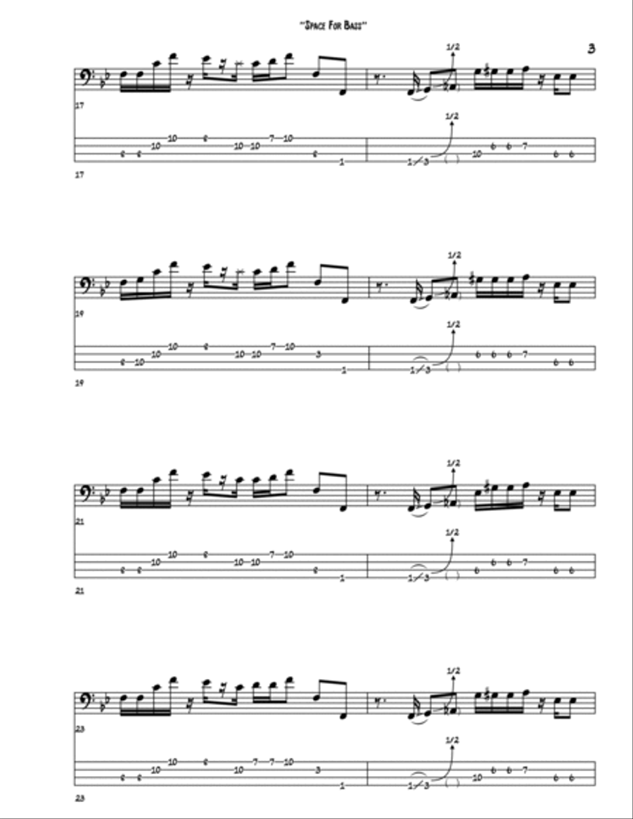 Space For Bass Bass Guitar scores gallery preview page 3