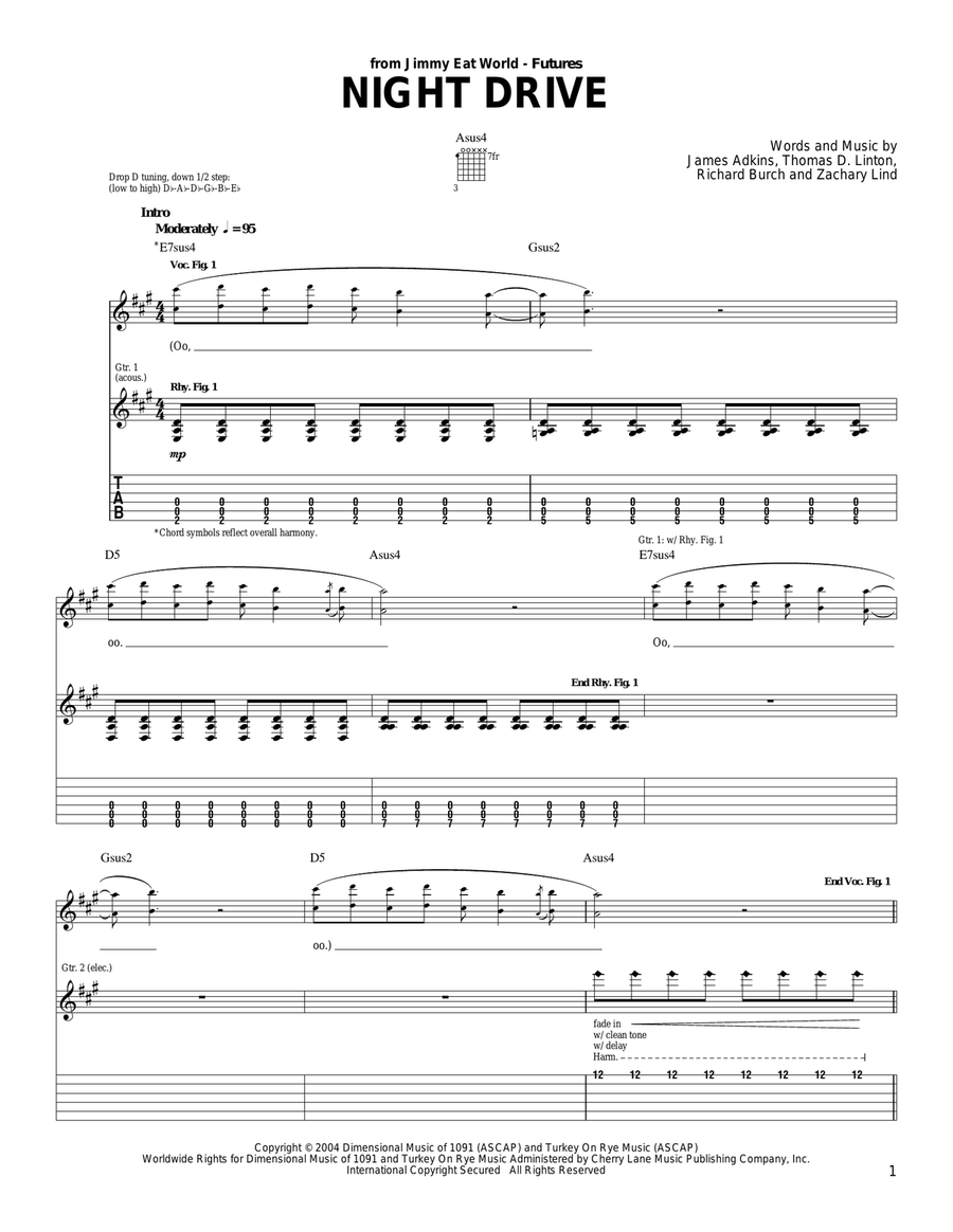 Night Drive Acoustic Guitar scores gallery preview page 1