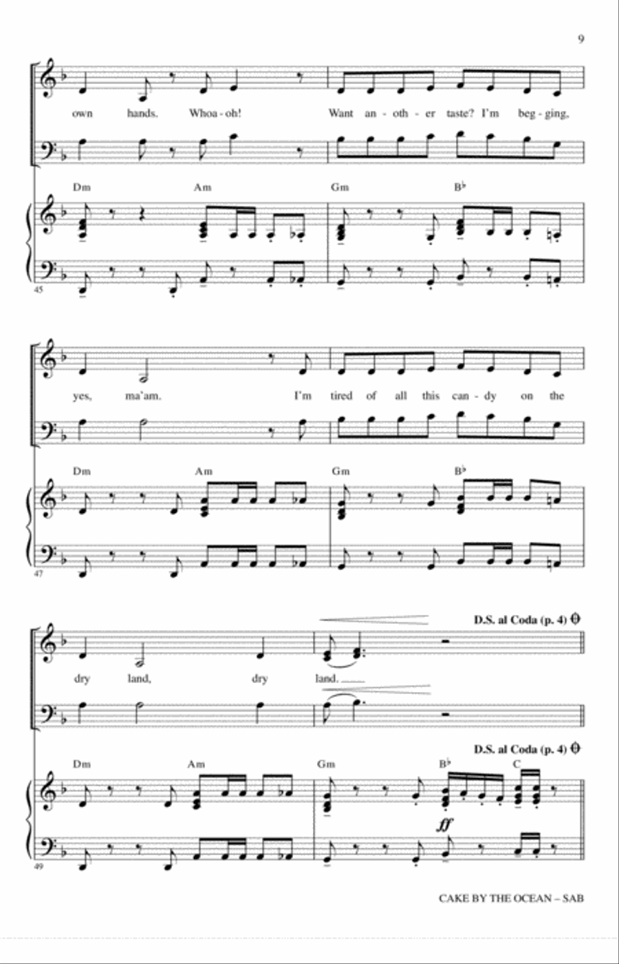 Cake By The Ocean 3-Part scores gallery preview page 8