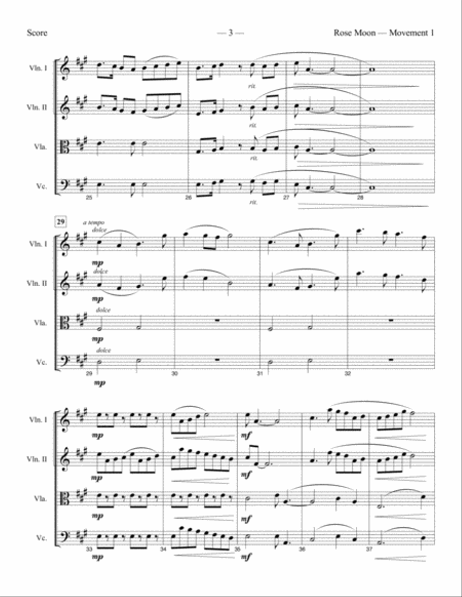 Rose Moon Rose Moon String Quartet scores gallery preview page 3