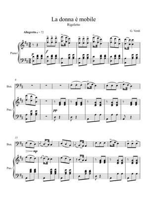 Giuseppe Verdi - La donna e mobile (Rigoletto) Bassoon Solo - D Key