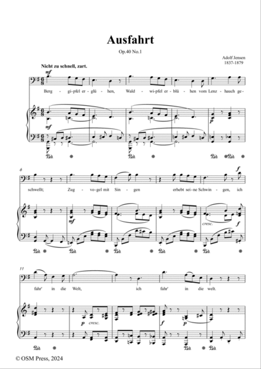 A. Jensen-Ausfahrt,in G Major,Op.40 No.1 Voice scores gallery preview page 2