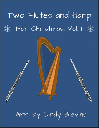 Book cover for Two Flutes and Harp for Christmas, Vol. 1 (12 arrangements)