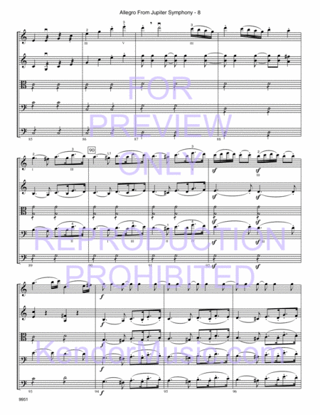 Allegro From Jupiter Symphony (Selected Themes From Symphony No. 41, K. 551, Mvt. 1) (Full Score)