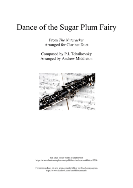 Dance of the Sugar Plum Fairy arranged for Clarinet Duet image number null