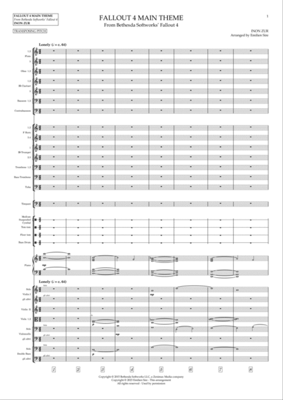 Theme From Fallout(r) 4 Full Orchestra scores gallery preview page 5