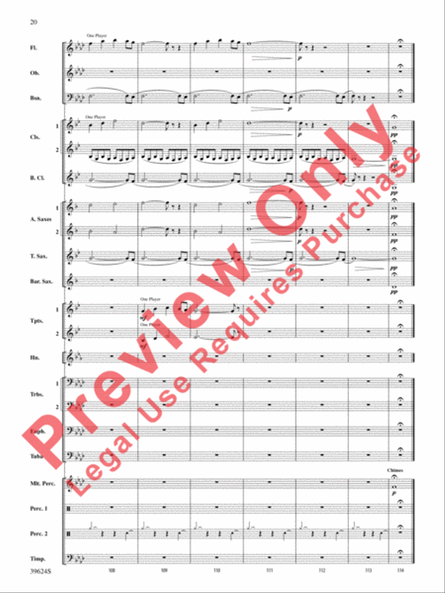Cradle Hymn Concert Band scores gallery preview page 21
