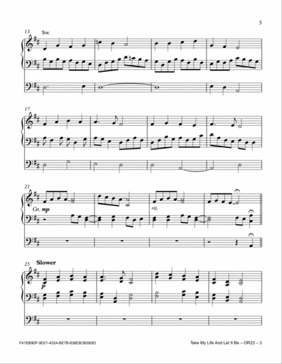 Take My Life And Let It Be Organ Solo scores gallery preview page 3