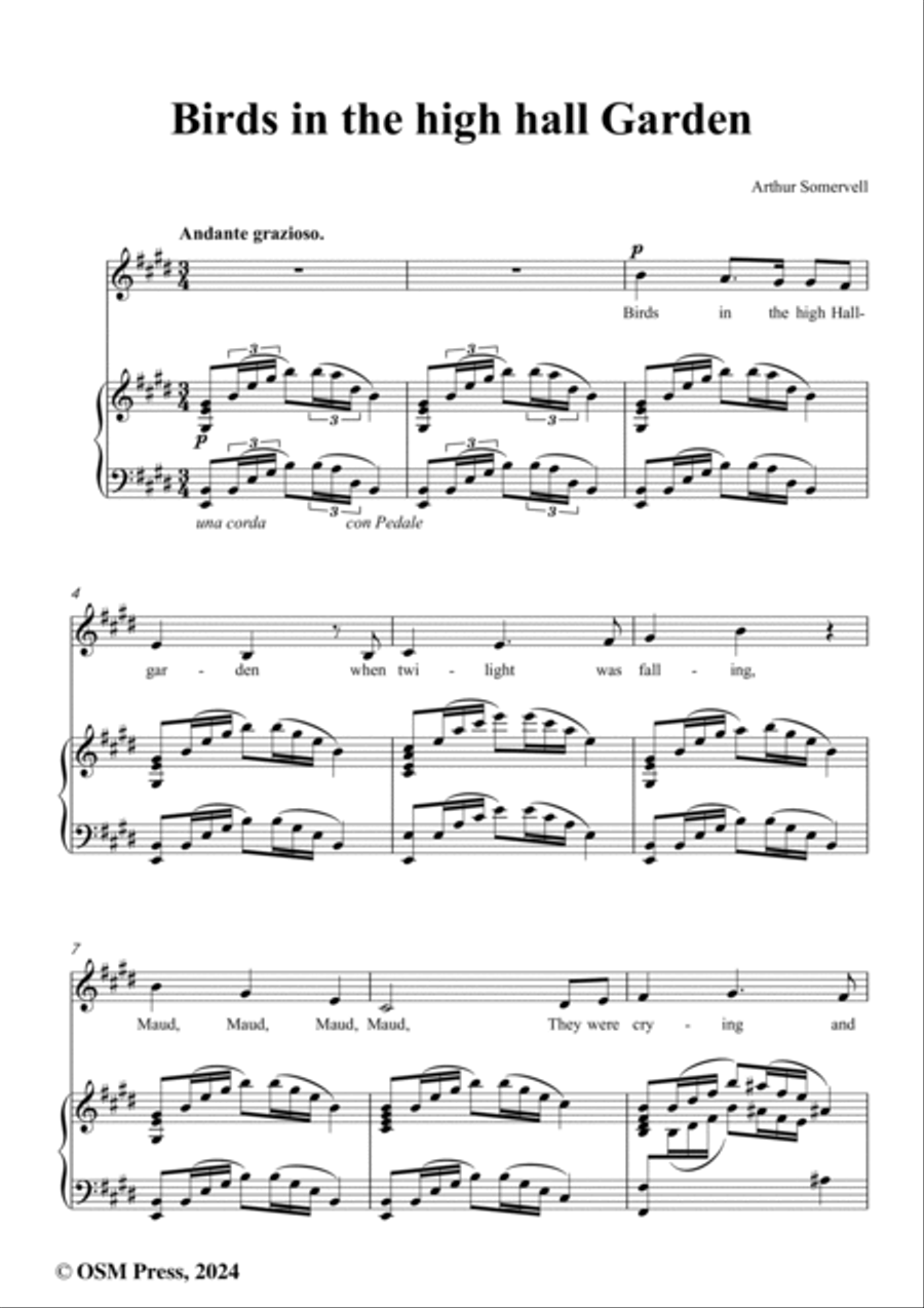 Somervell-Birds in the high hall Garden,in E Major Voice scores gallery preview page 2