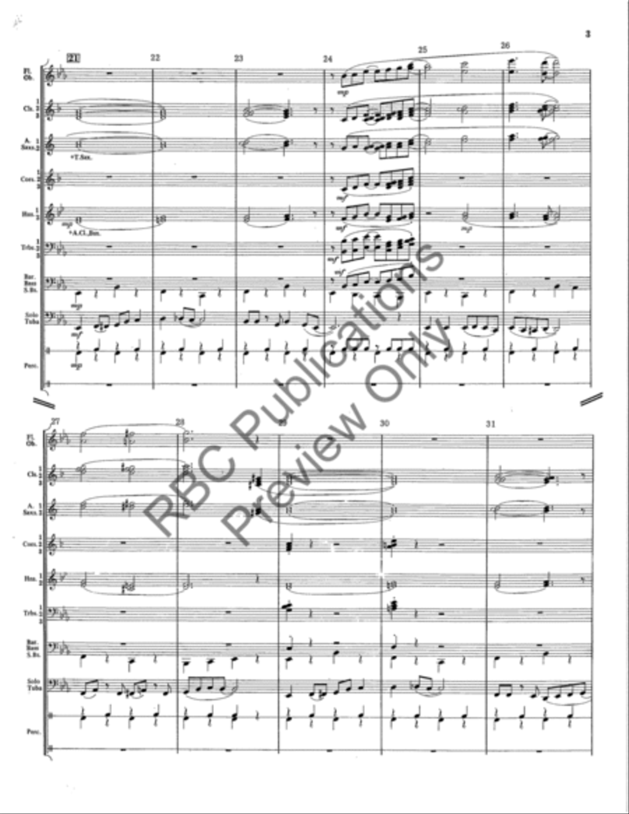 Bassmans Holiday Bassmans Holiday Concert Band scores gallery preview page 6