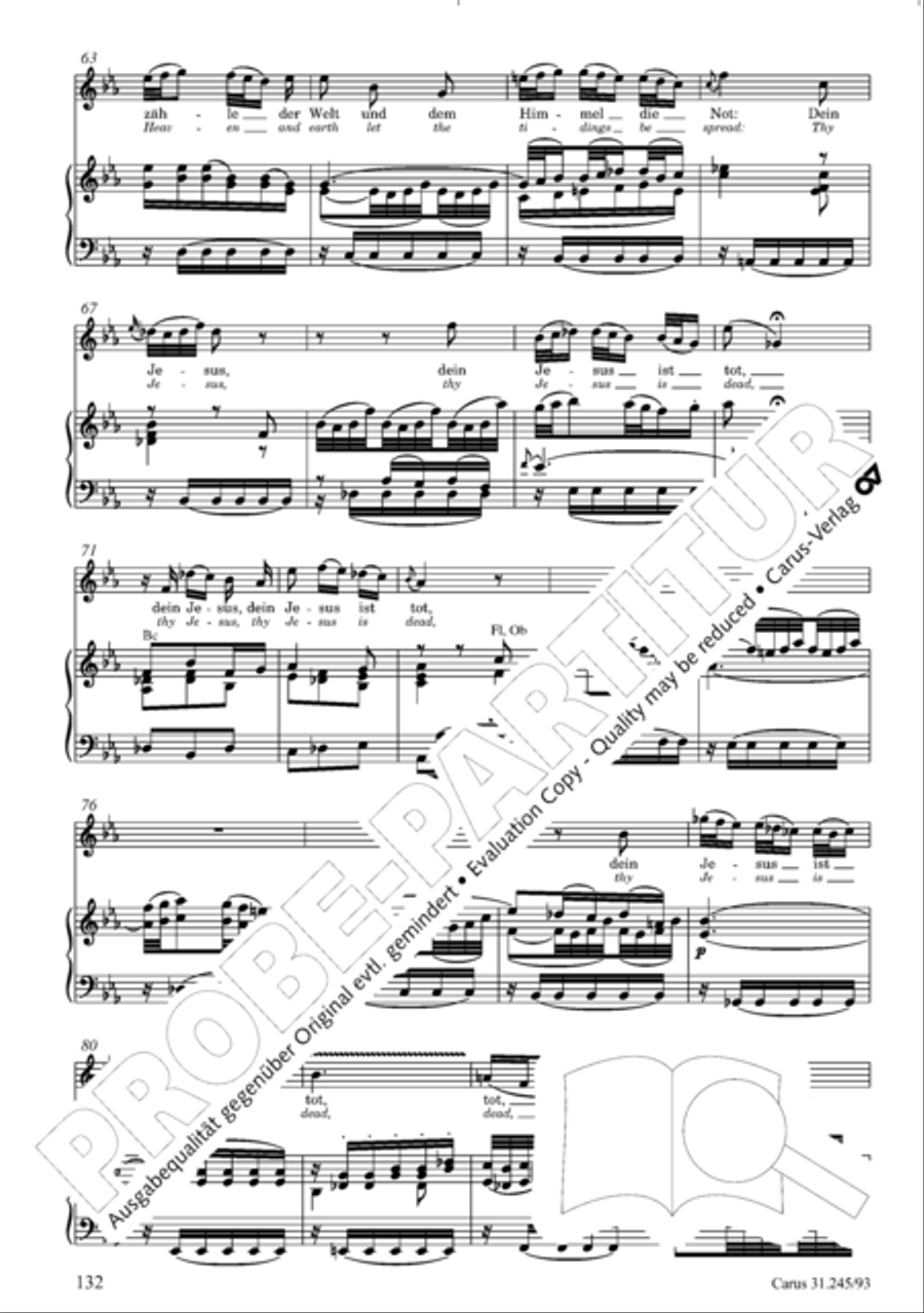 St. John Passion (Johannes-Passion) 4-Part scores gallery preview page 133