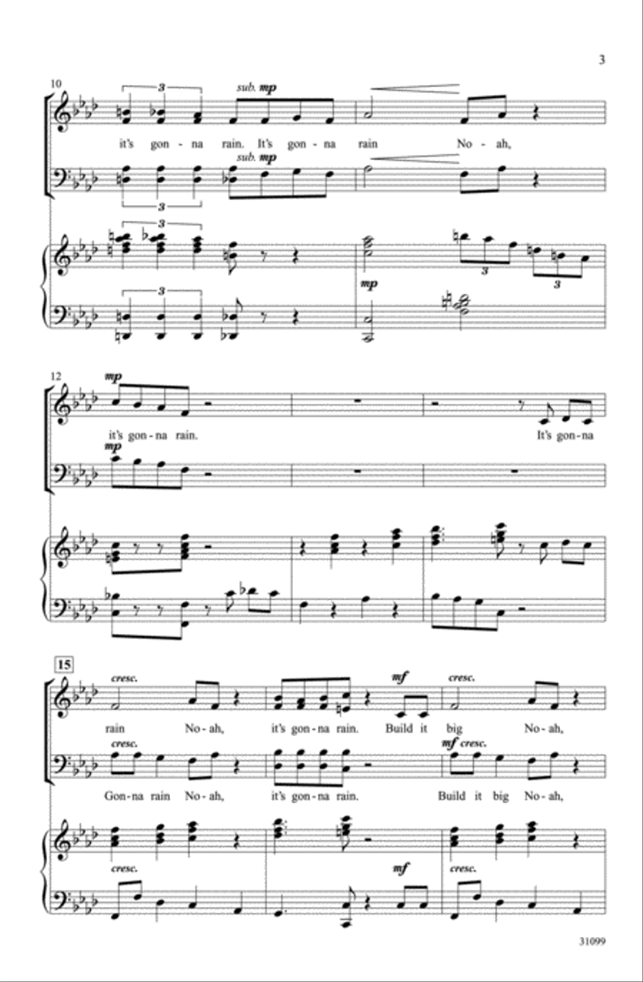 Startin' to Rain 4-Part scores gallery preview page 3